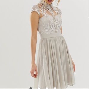 ❄️🎄Chi Chi London grey mini dress